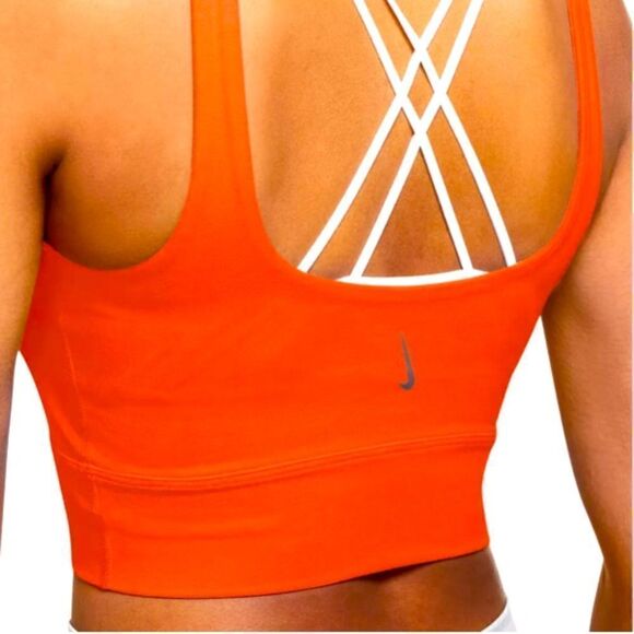 NWT Nike Yoga Luxe Women's Infinalon Crop Top in Bright Orange XS - Picture 2 of 4